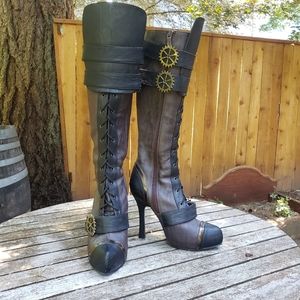 Steampunk High Heeled Boots